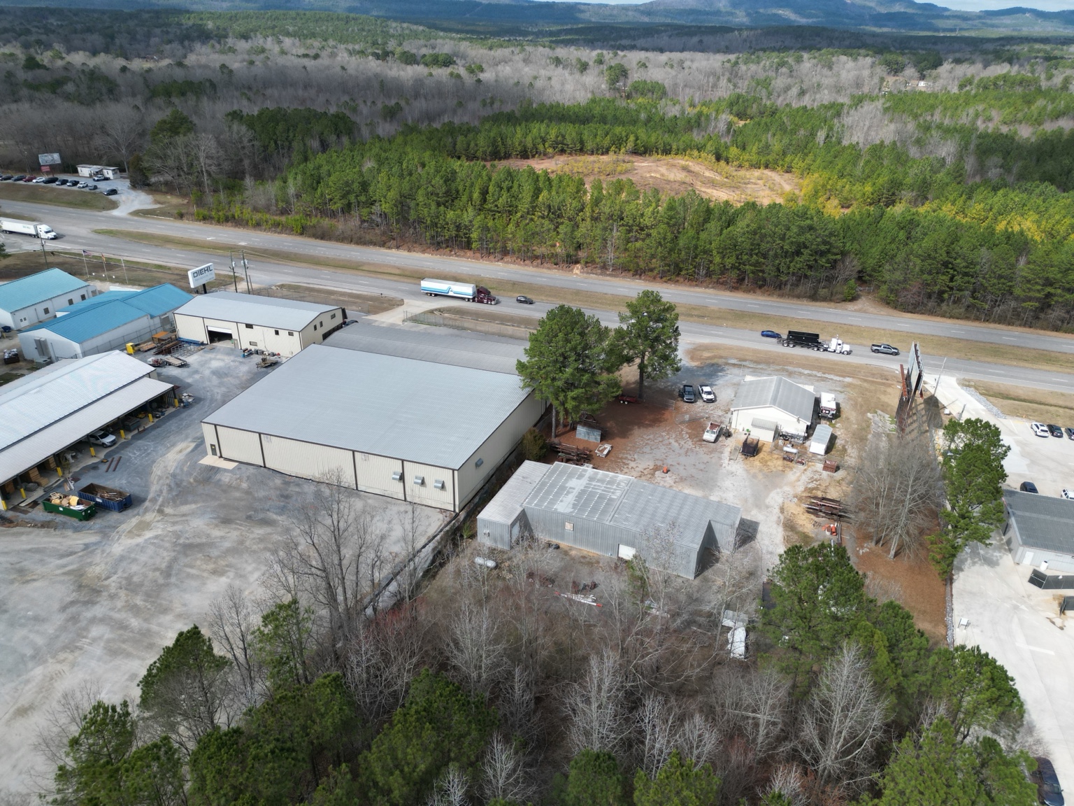 Aerial overview of the Highway 280 commercial property.