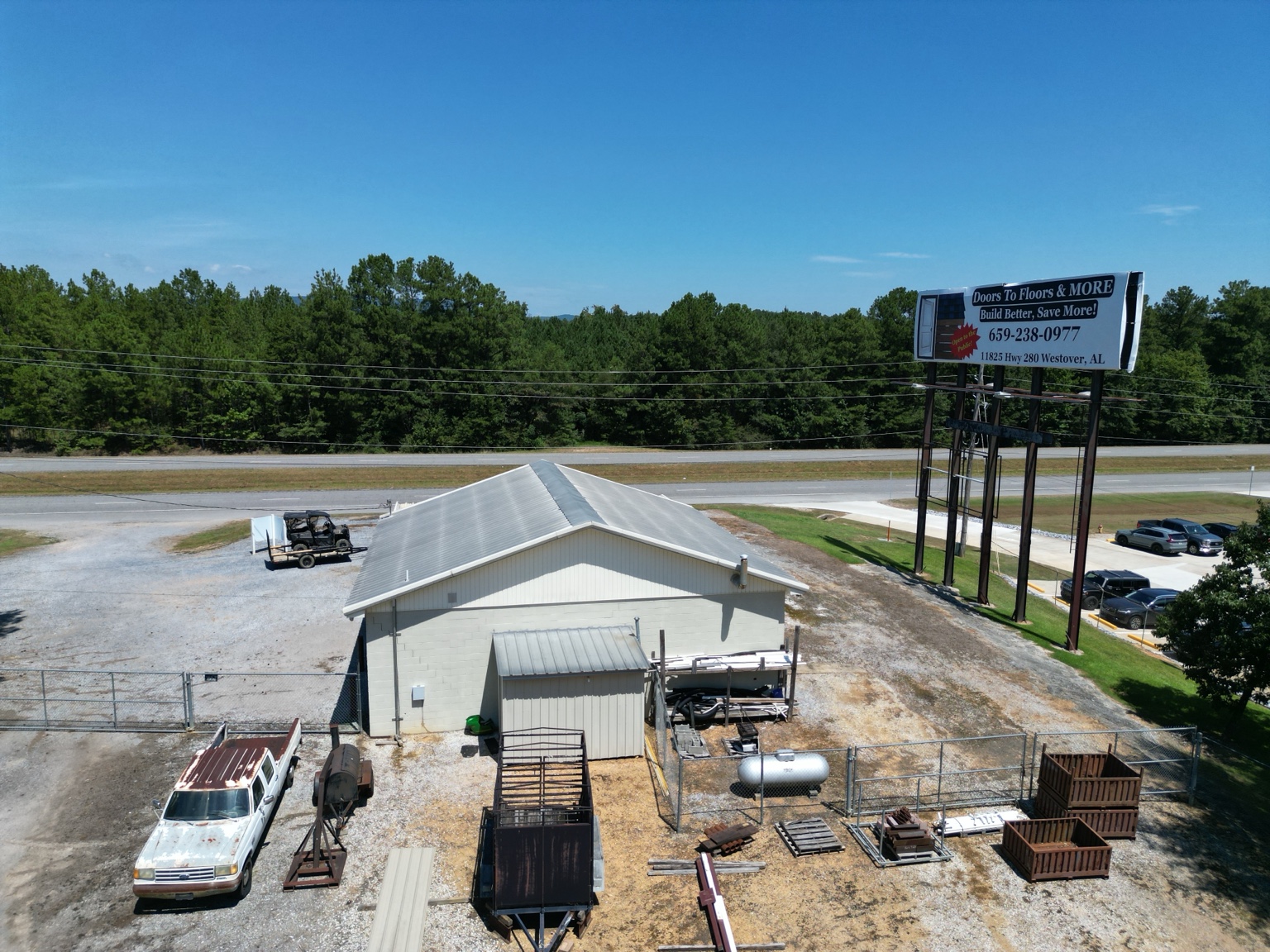 Existing improvements and operational yard area.